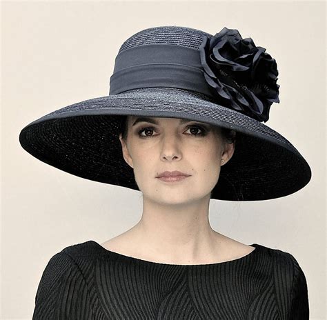 elegant wide brim hat.